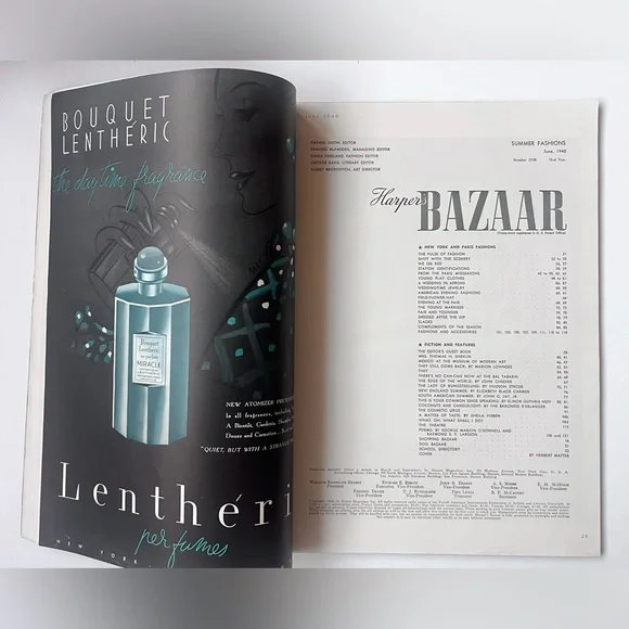 Harper’s Bazaar June 1940 Vintage Magazine – Surrealist Cover, Fashion & Ads - Picture 10 of 16